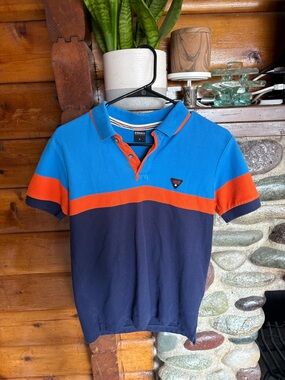 AUTHENTIC Coach - Men’s Colourblock Polo Shirt - Brilliant Blue - Size Medium